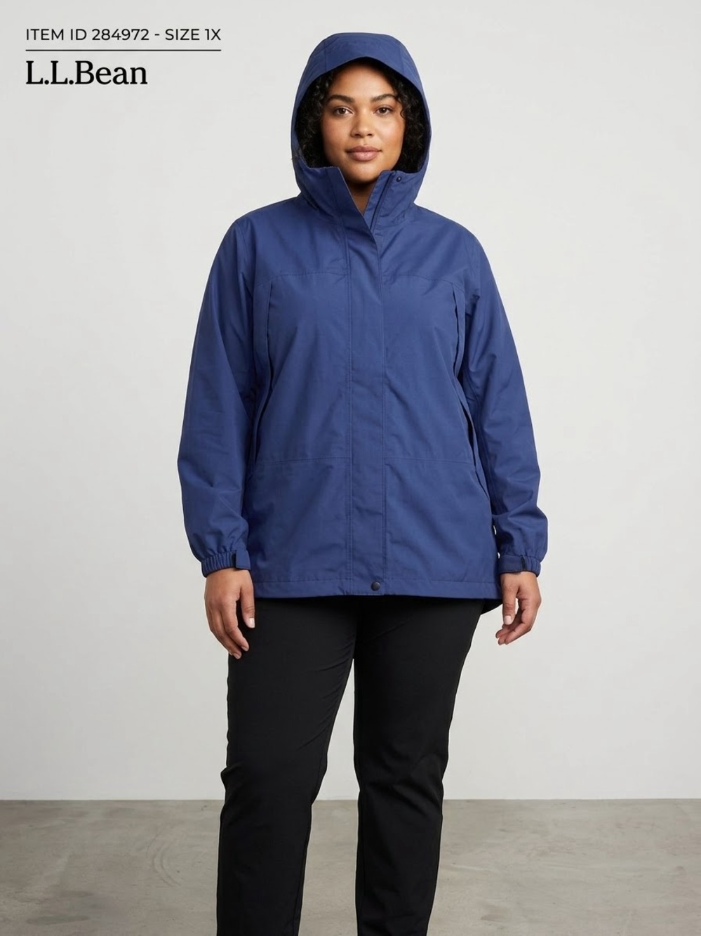 L.L.Bean Women’s 1X Trail Model Rain Jacket Blue Waterproof Shell MSRP: $159